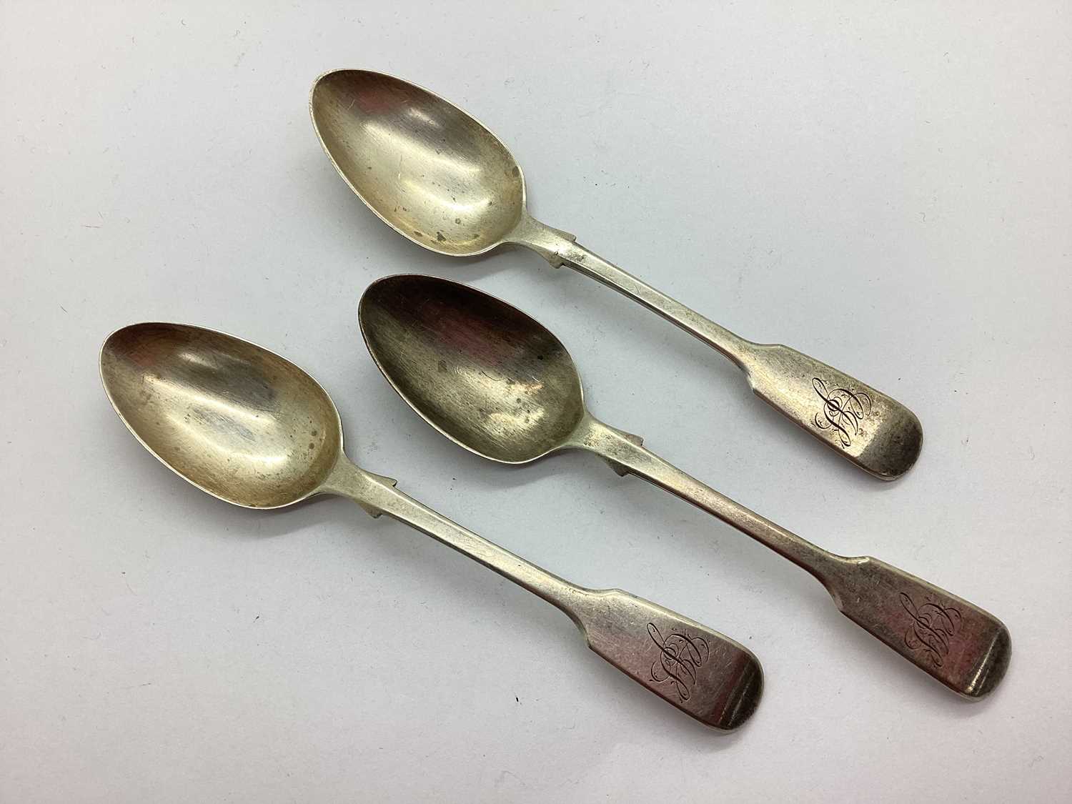 Lot 6 - Three Hallmarked Silver Fiddle Pattern Spoons,...