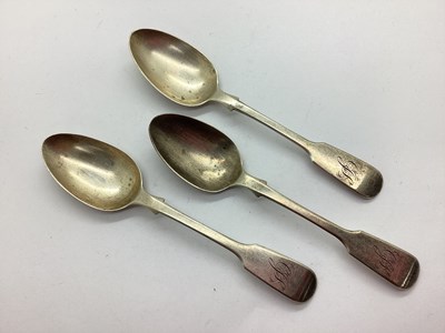 Lot 6 - Three Hallmarked Silver Fiddle Pattern Spoons,...