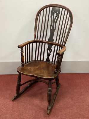 Lot 1569 - A XIX Century Yew Wood Rocking Chair, with...