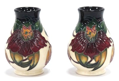 Lot 1023 - A Pair of Moorcroft Pottery Vases, of ovoid...
