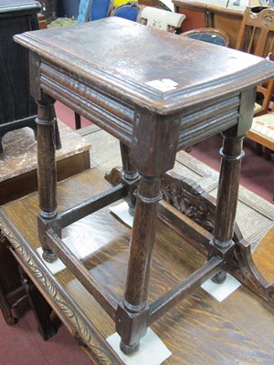 Lot 1569 - A XVII Century Oak Joint Stool, the top with...