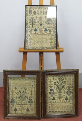 Lot 1370 - Three Early XIX Century Samplers, worked by...