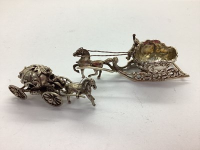 Lot 46 - A Novelty Hallmarked Silver Miniature Sleigh...