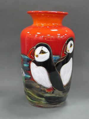 Lot 1034 - An Anita Harris 'Puffin' Classic Vase, gold...