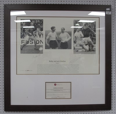 Lot 405 - Bobby Charlton and Jackie Charlton Autographs,...
