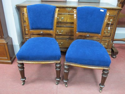 Lot 1499 - A Pair of XIX Century Oak Chairs, with...