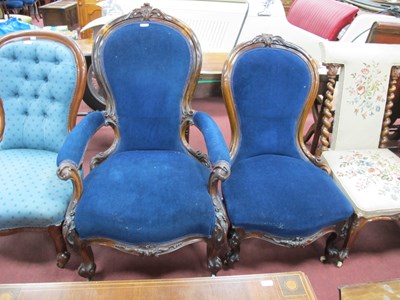 Lot 1557 - A Pair of XIX Century Rosewood His and Hers...