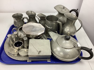 Lot 222 - A Collection of Assorted Pewter Ware,...