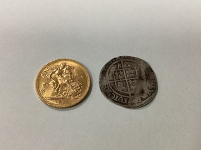 Lot 223 - 1965 QEII Gold Sovereign, together with a 1566...