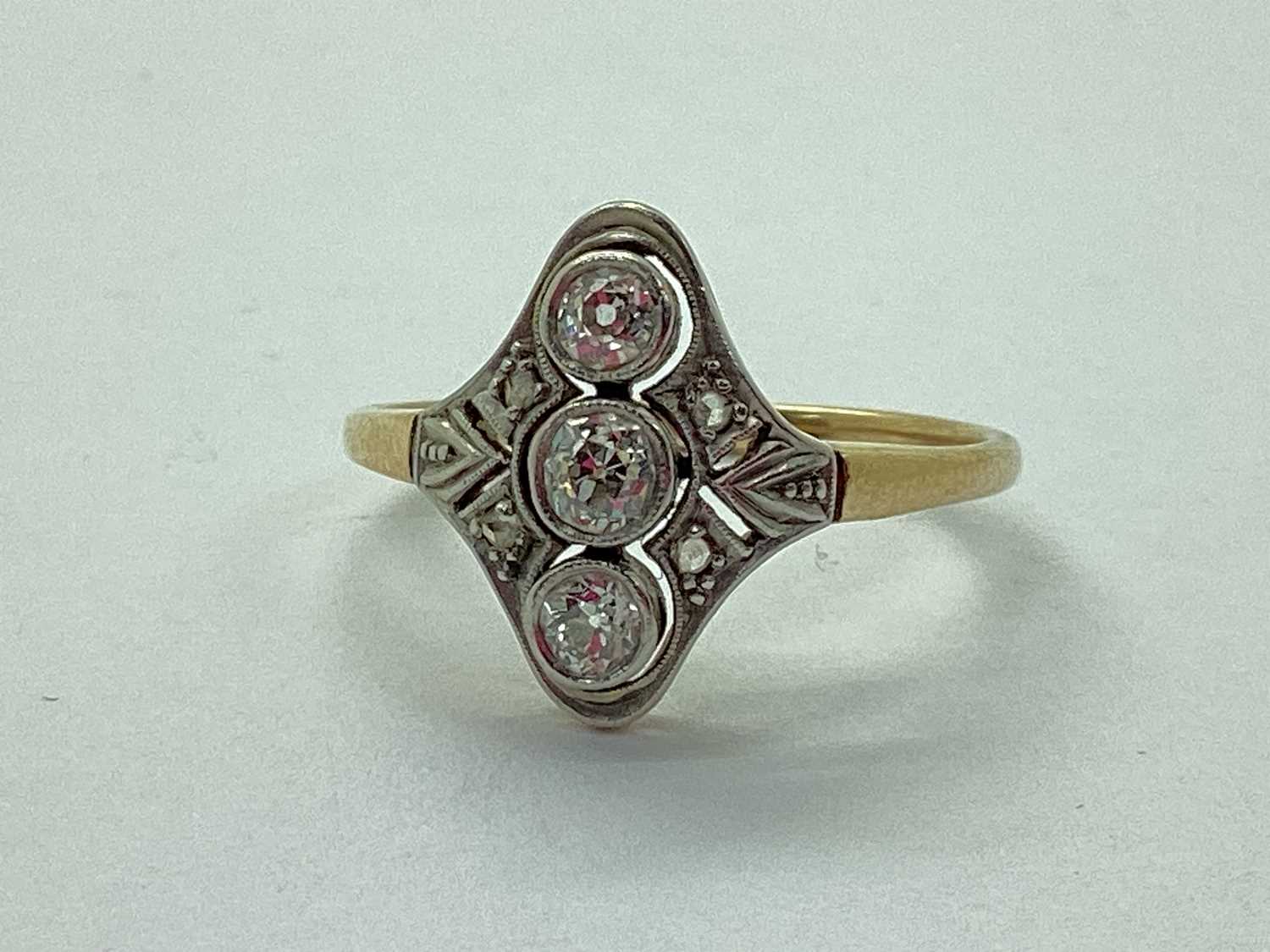Lot 69 - An Antique Style Three Stone Diamond Ring, the...