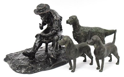 Lot 1279 - A Pair of Cold Cast Bronze Models of Standing...