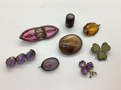 Lot 128 - Antique Shamrock Pendant, claw set; together...