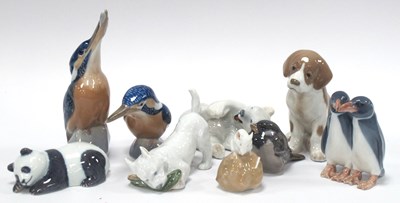 Lot 1074 - Nine Royal Copenhagen Porcelain Models of...