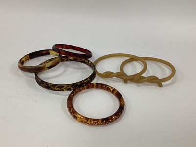 Lot 189 - Vintage Faux Tortoiseshell Bangles, pair of...
