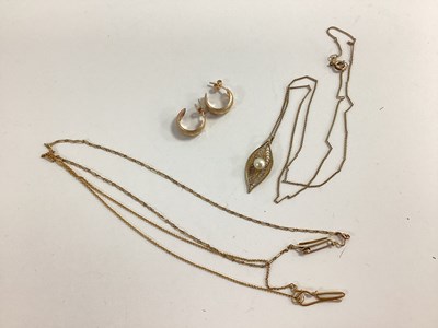 Lot 118 - A Pair of Half Hoop Earrings, pendant on chain,...