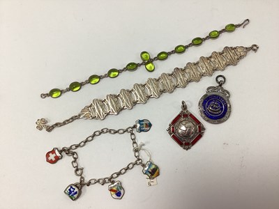 Lot 186 - Decorative Filigree Panel Bracelet, peridot...