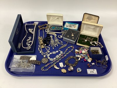 Lot 278 - A Mixed Lot of Assorted Costume Jewellery,...