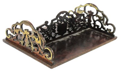 Lot 1256 - A XIX Century Rosewood and Brass Book Stand,...