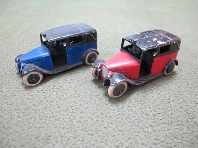 Lot 627 - Two 1930s Pre-War Dinky 36 Series Taxis, one...