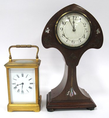 Lot 1344 - An Art Nouveau Mahogany Cased Mantle Clock,...
