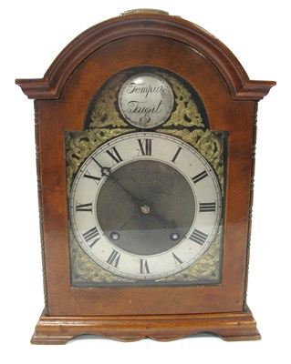 Lot 1342 - A Mid XX Century Mantle Clock, the walnut case...