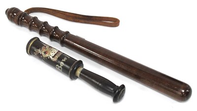 Lot 1254 - A Victorian Truncheon, with painted crowned...