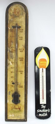 Lot 1249 - A Tin Swan Vesta Thermometer, 37.5 x 8cm; A...