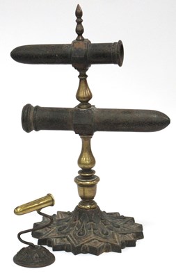 Lot 1261 - A Victorian Double Barrelled Goffering Iron,...