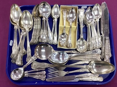 Lot 190 - A Collection of Assorted Kings Pattern Plated...