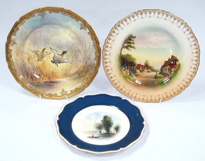 Lot 1054 - A Royal Worcester Porcelain Cabinet Plate,...