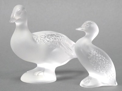 Lot 1009 - A Modern Lalique Frosted Glass Model of a Duck...