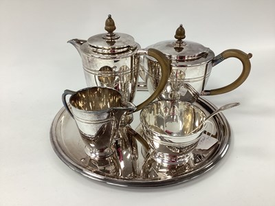 Lot 258 - Roberts & Belk Romney Plate Four Piece Tea Set,...