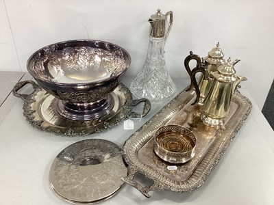 Lot 216 - A Silver Plated on Copper Footed Punch Bowl, a...