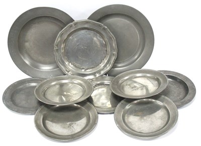 Lot 1263 - A Collection of Nine XVIII/XIX Century Pewter...