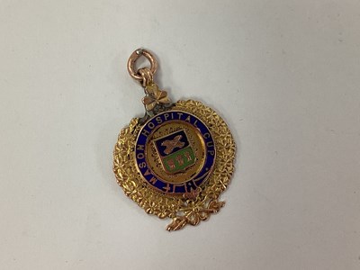 Lot 312 - A 9ct Gold Medallion Pendant, with enamel...