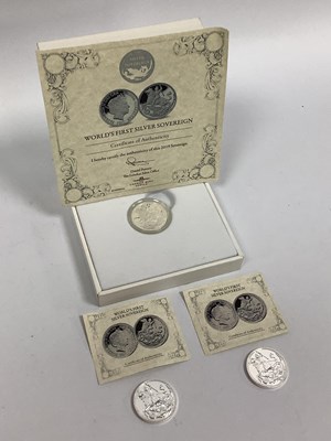 Lot 72 - Three 2019 World's First Silver Sovereigns,...