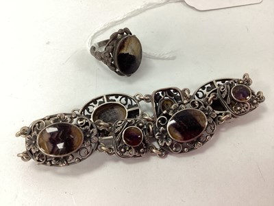 Lot 163 - 1970's Hallmarked Silver Blue John Panel...