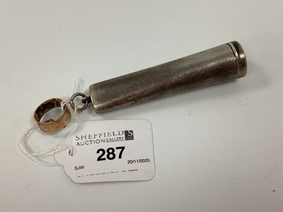 Lot 287 - A Chester Hallmarked Silver Cheroot Holder...