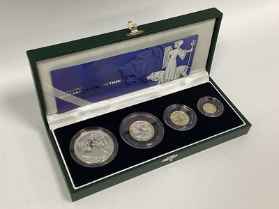 Lot 197 - 2001 Royal Mint Silver Proof Britannia Four...