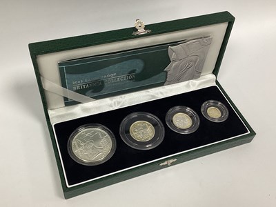 Lot 195 - 2003 Royal Mint Silver Proof Britannia Four...