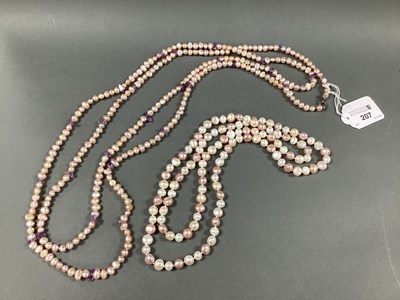 Lot 207 - A Modern Long Single Strand Fresh Water Pearl...