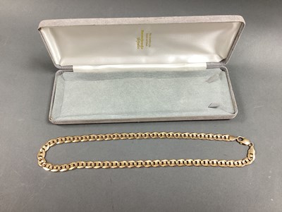 Lot 197 - A 9ct Gold Flat Anchor Link Chain, of uniform...