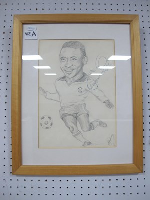 Lot 412A - Pele Autograph, blue ink signed Edson = Pele...
