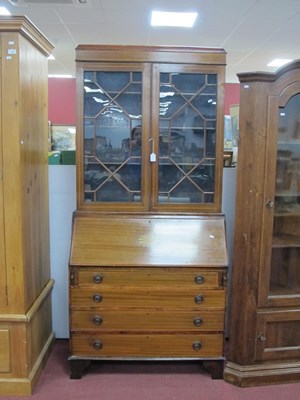 Lot 1594 - An Edwardian Mahogany Inlaid Bureau Bookcase,...