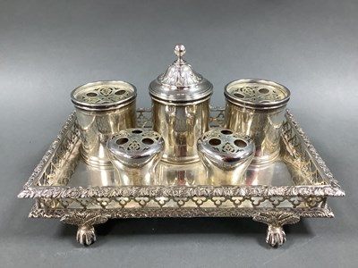 Lot 76 - A Victorian Hallmarked Silver Ink Stand,...