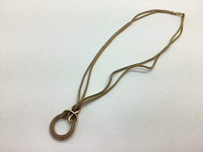 Lot 193 - An Unusual 9ct Gold Necklace, the multi strand...