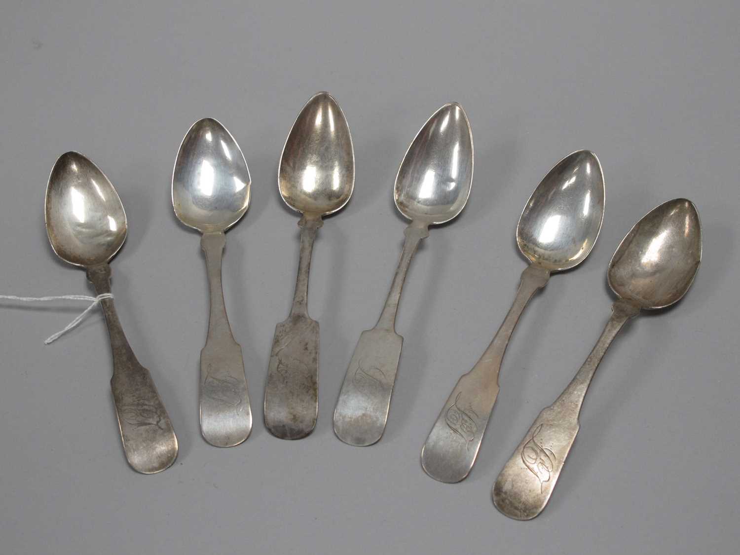 Lot 8 A Matched Set of Six American Teaspoons,