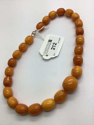 Lot 212 - A Single Strand Graduated Amber Colour Bead...