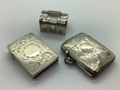 Lot 33 - Two Hallmarked Silver Vesta Cases, each with...