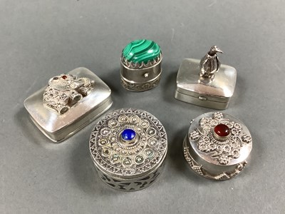 Lot 19 - Miniature Pill Boxes, including "925",...